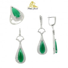 Gümüş zirkon taşlı set